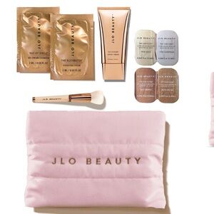 JLo Beauty Skincare Set with Pink Pouch